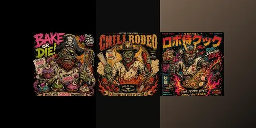 Retro Chaos Kitchen Tees Packs generated by chatgpt-image