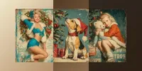 Vintage Christmas Junk Journal Ephemera midjourney prompt mini thumbnail