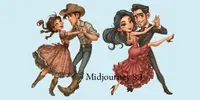 Whimsical Dance Couple Clipart midjourney prompt mini thumbnail