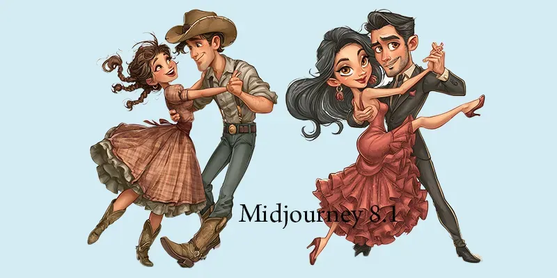 Whimsical Dance Couple Clipart generated by undefined