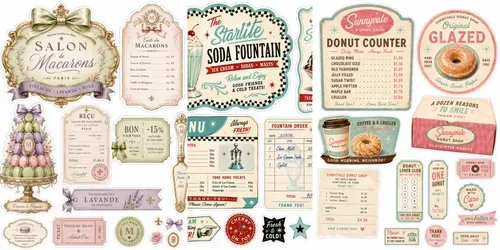 Food Printable Junk Journal Ephemera generated by chatgpt-image