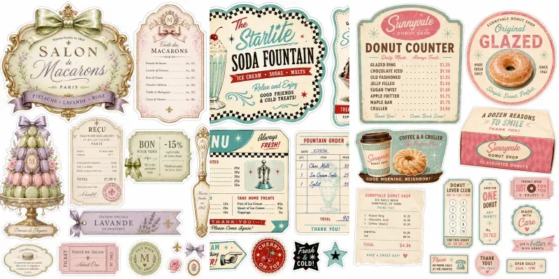 Food Printable Junk Journal Ephemera generated by undefined