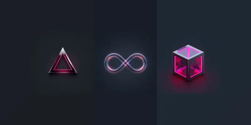 3D Futuristic Minimalist Tech Logos generated by undefined