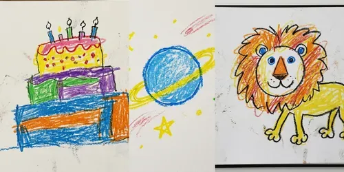 Naive Kids Crayon Sketchbook Art generated by gemini-image