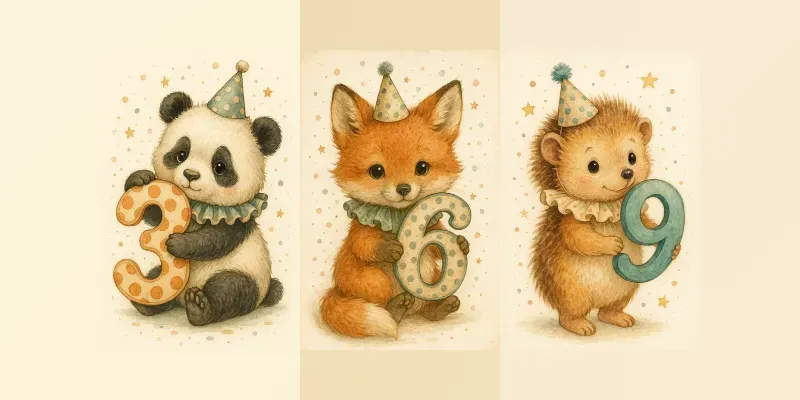 Whimsical Nursery Number Animals generated by undefined