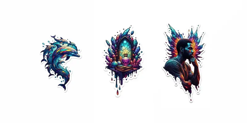 Cinematic Glass Burst Stickers generated by undefined