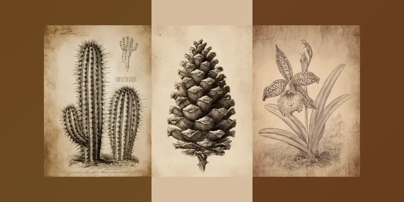 Vintage Botanical Sketch Illustrations generated by undefined