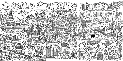 Retro Pop Coloring Book Pages generated by gemini-image