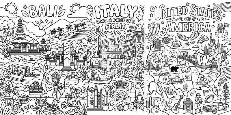 Retro Pop Coloring Book Pages generated by undefined