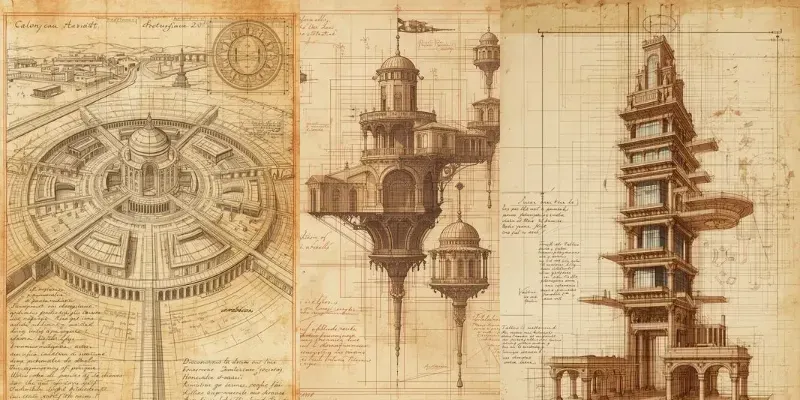 Leonardo Da Vinci Architectural Sketches generated by undefined