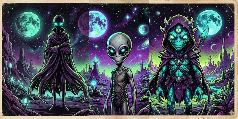 Retro Scifi Alien Art Generator generated by undefined