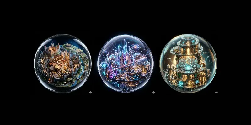 Consistent Miniature Life Diorama Orbs generated by undefined