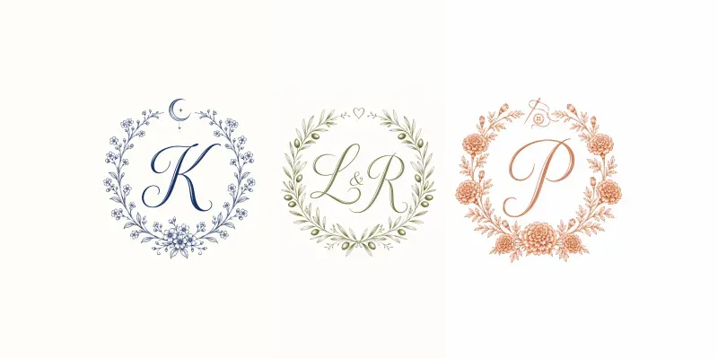 Custom Monogram Wreath Logo Designs generated by undefined