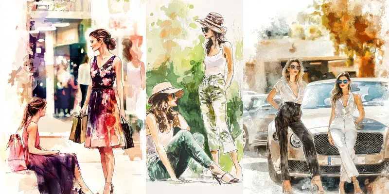 Girls Stylish Summer Moments generated by undefined