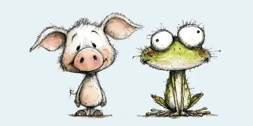 Funny Quirky Animal Logo Illustrations generated by midjourney