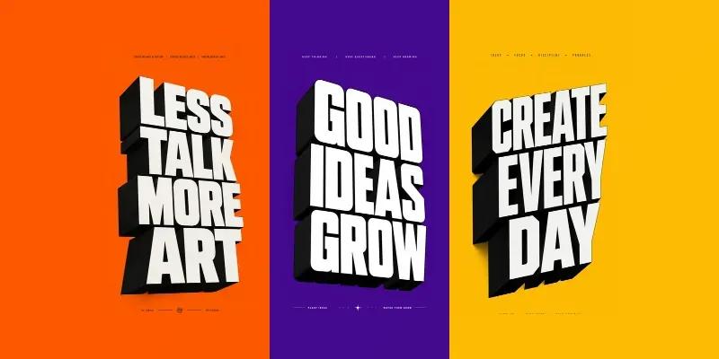 3D Typography Posters generated by undefined