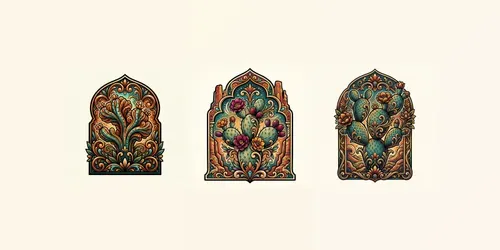 Fantasy Cacti Emblems generated by gemini-image