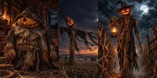 Pumpkin Scarecrow Nightmare Figures generated by chatgpt-image