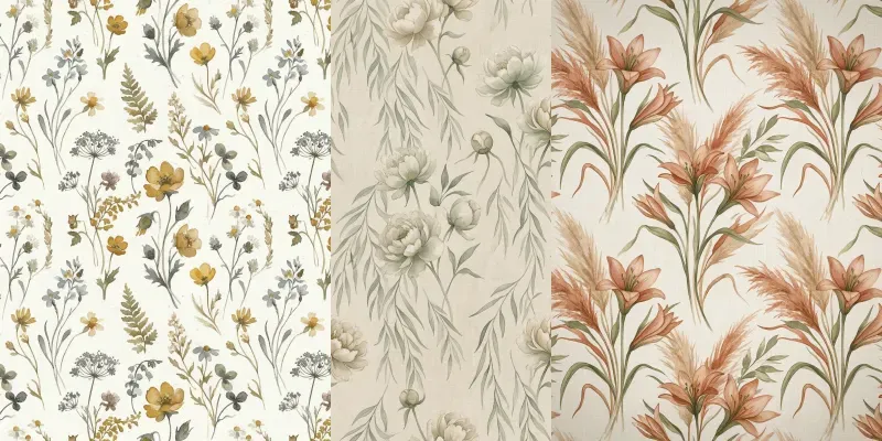 Boho Nursery Watercolor Seamless Patterns generated by undefined