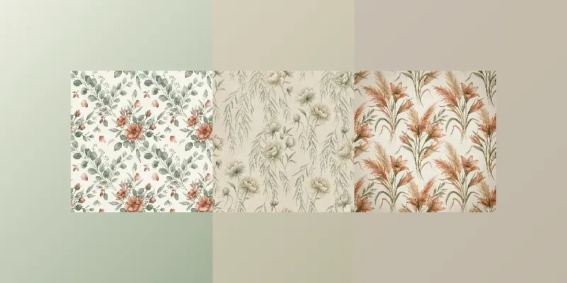 Boho Nursery Watercolor Seamless Patterns generated by undefined