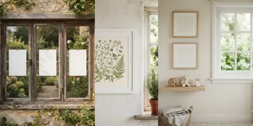 Cottage Window Poster Mockup Systems generated by gemini-image