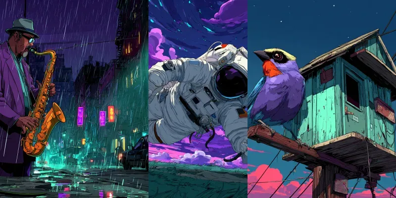 Ink Cel Comic Neon Adventures generated by undefined