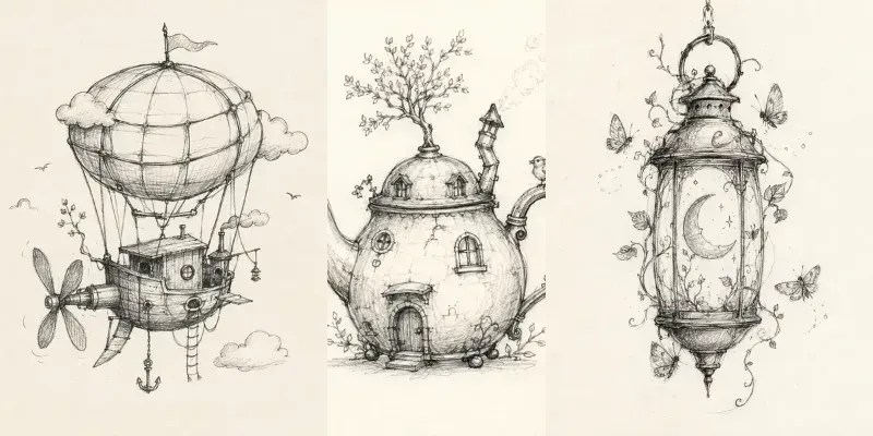 Whimsical Handdrawn Sketches generated by undefined