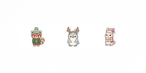 Cute Christmas Animal Cliparts generated by gemini-image
