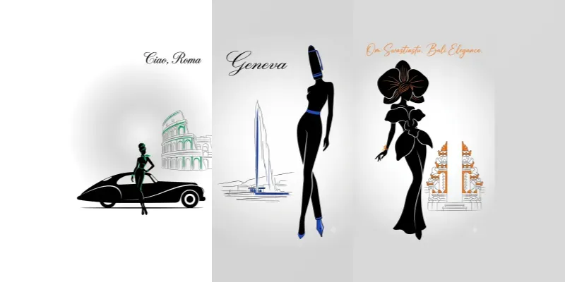 Minimalist Chic Silhouette Travel Art generated by undefined
