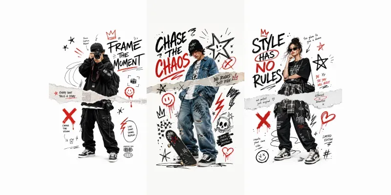 Urban Doodle Collage Poster Packs generated by undefined