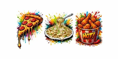 Graffiti Food Explosions generated by chatgpt-image