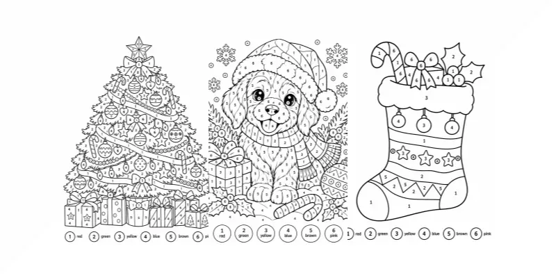 Christmas Color By Number Pages