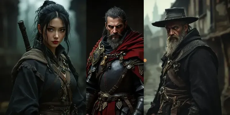 Dark Medieval Character Portraits generated by undefined