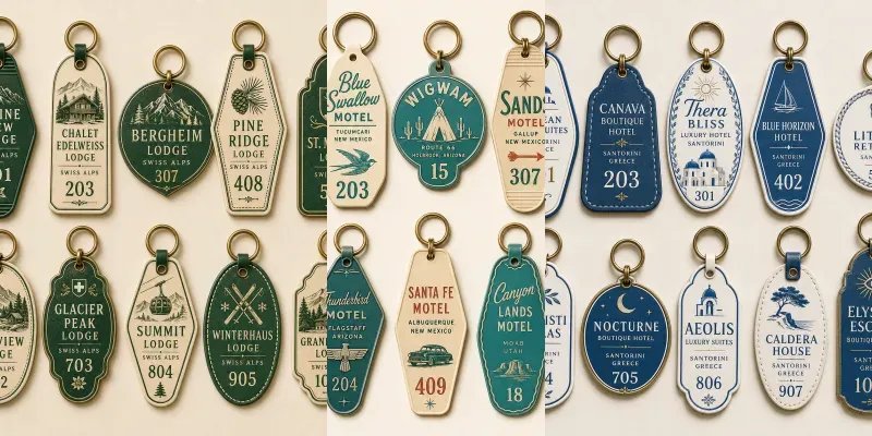 Vintage Hotel Key Tags generated by undefined