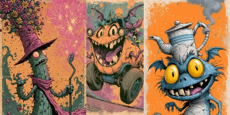 Wild Cartoon Monster Scenes generated by undefined