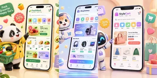 Cute 3D App Showcase Scenes generated by chatgpt-image