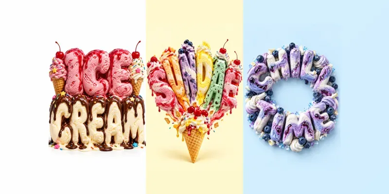 Melting Ice Cream Typography