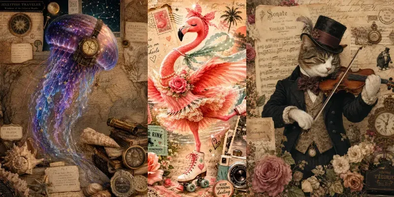 Vintage Dreamcore Collage Creators generated by undefined