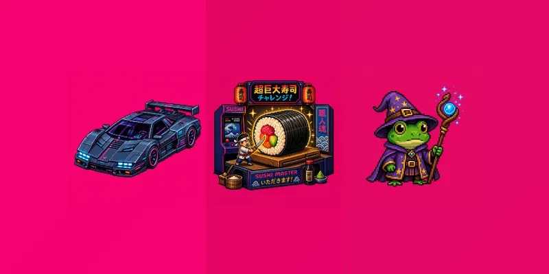 Retro 8 Bit Pixel Art Illustrations generated by undefined