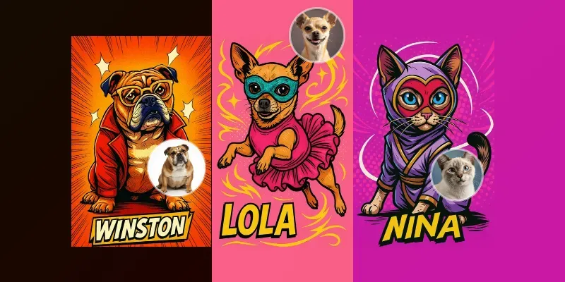 Custom Comic Toon Pet Portraits generated by undefined