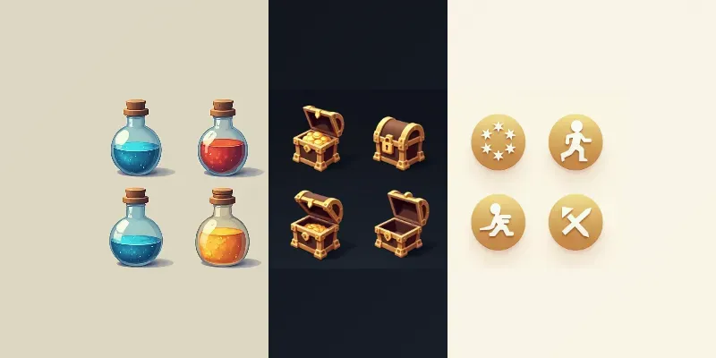 Minimalist Game Icon Design Set generated by undefined