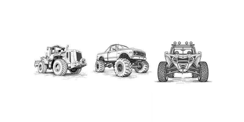 Rugged Offroad Vehicle Sketches