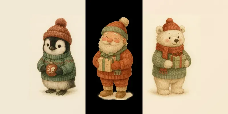Whimsical Winter Watercolors generated by undefined