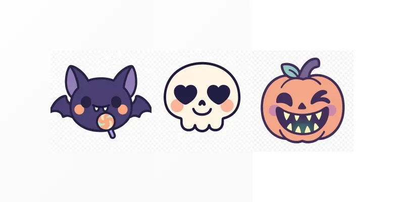 Creepy Cute Emojis Kawaii Halloween generated by undefined