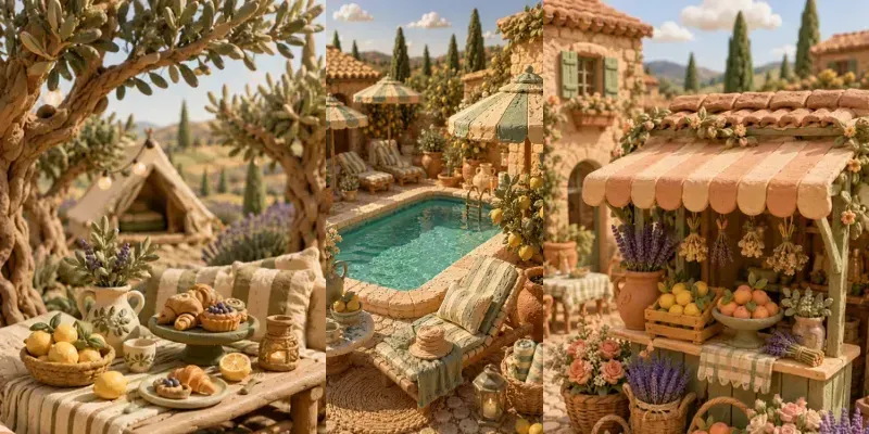 3D Claymation Provence Glamping Holidays generated by undefined