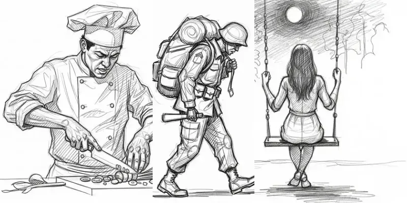 Quick Dynamic Pencil Sketches generated by undefined