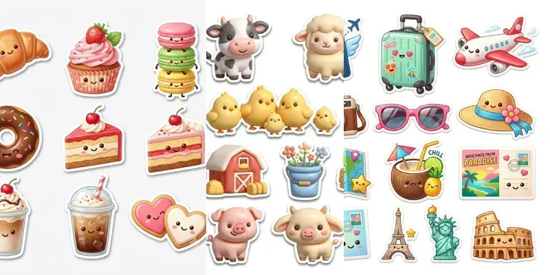 Printable Kawaii 3D Sticker Packs generated by undefined