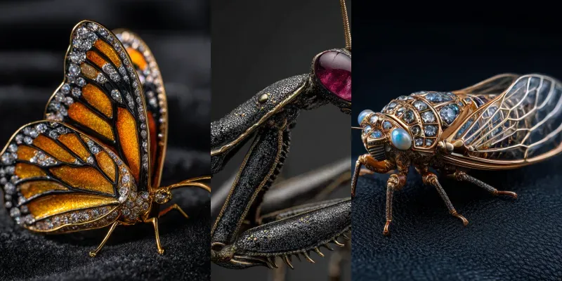 Luxury Cinematic Macro Insect Jewelry generated by undefined