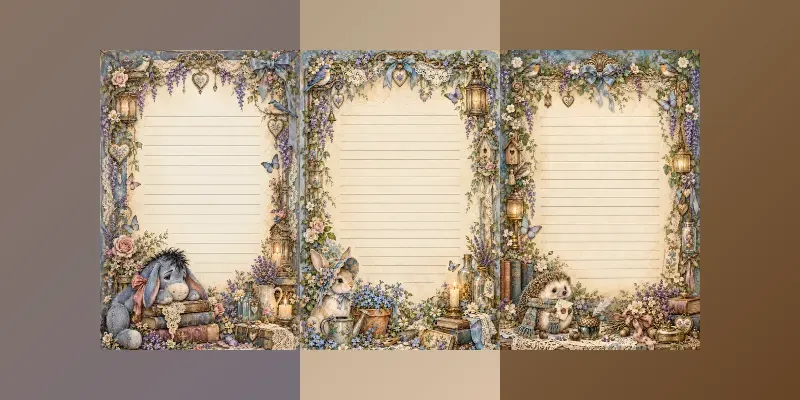 Whimsical Vintage Storybook Writing Pages