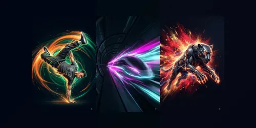 Chromatic Velocity Motion Art generated by gemini-image